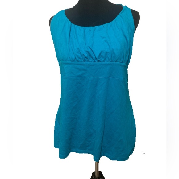 Turquoise Anne Taylor Milk Maid Tank Top - Size L - Picture 2 of 6